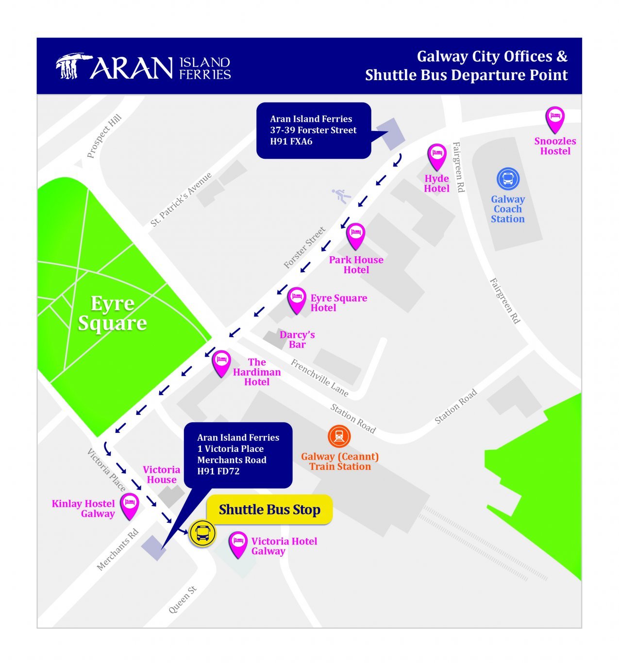 Aran Island Ferries Shuttle Bus Stop